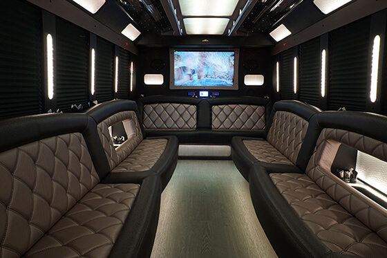 limo bus with leather seats