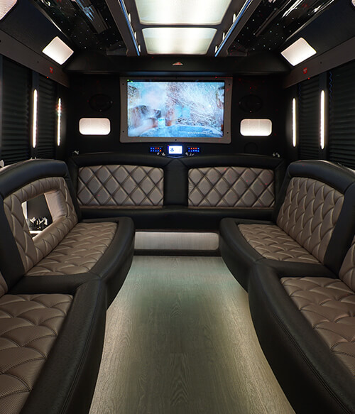 San Jose party bus rentals interior